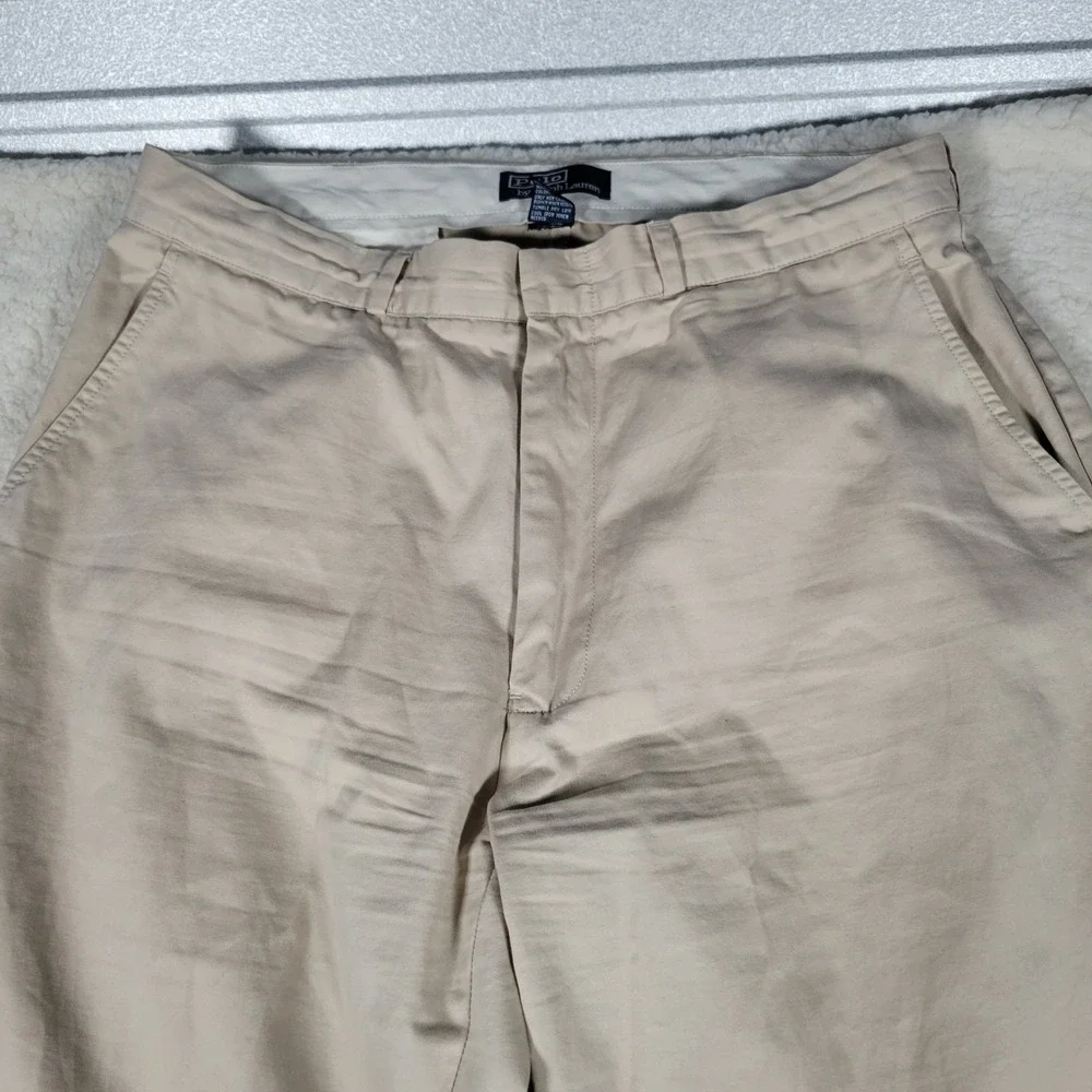 Polo Ralph Lauren Chino Trousers Mens 35x31 Tan‎ Beige Cotton Straight Leg Pant